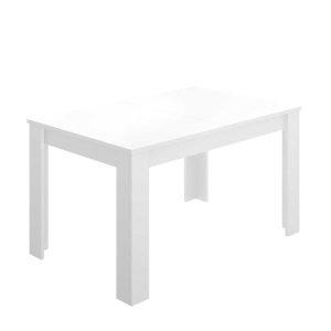 Mesa extensible blanco brillo de comedor 140-190 cm