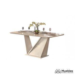 Mesa Freda, Cristal, Blanco Roto, 180X90 Cms