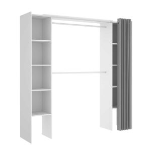 Vestidor blanco con cortina